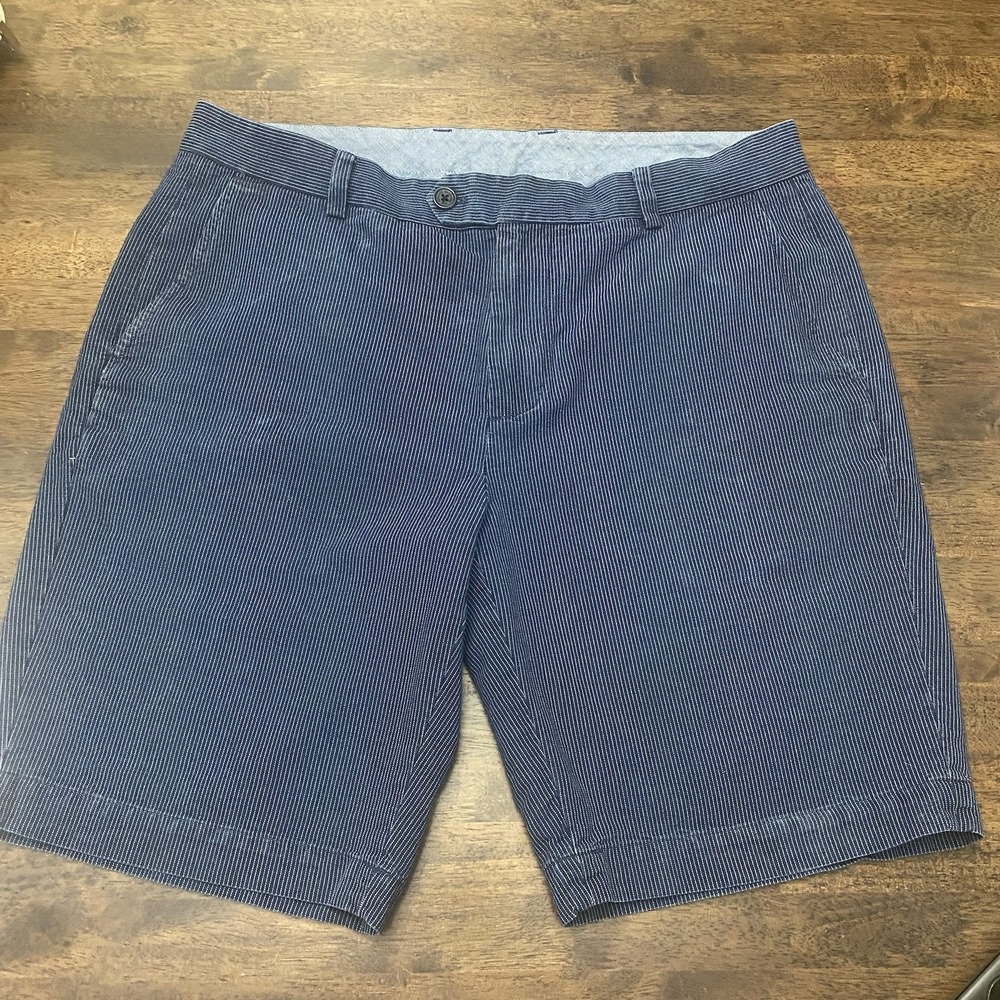 Brooks Brothers 100% Cotton Blue Pin Striped 10" Chino Golf Shorts Men's 38